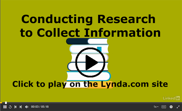 Screenshot from the Lynda.com course Conduct Research to Collect Information